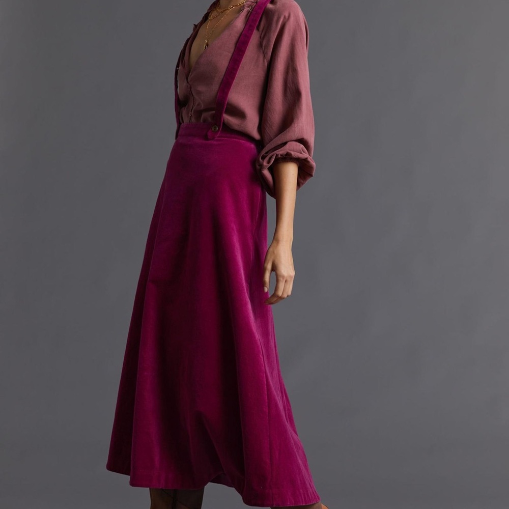 Anthropologie NWT corduroy pinafore skirt